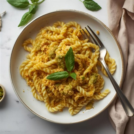 204. Fusilli au pesto de poivrons jaunes (2x300g de pâtes + Sauce)  (* 600gr)