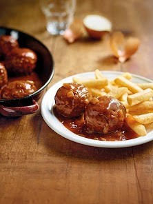 Boulets à la Liégeoise (2 boulettes: 1 pers): 7,50€  (pc)